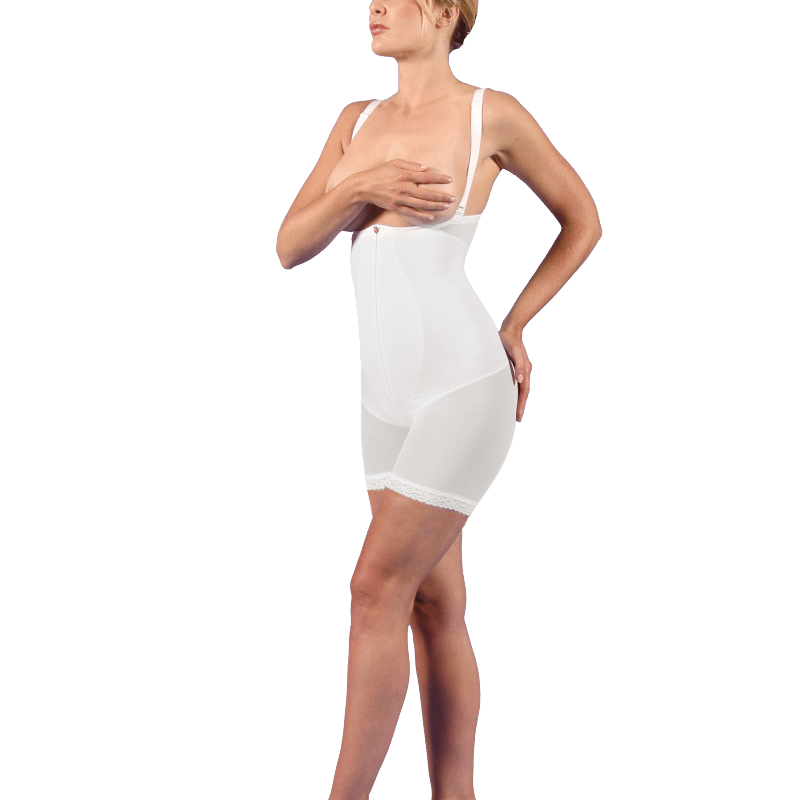 Non-Zippered Above-Knee Molded Buttocks High-Back Girdle - Design