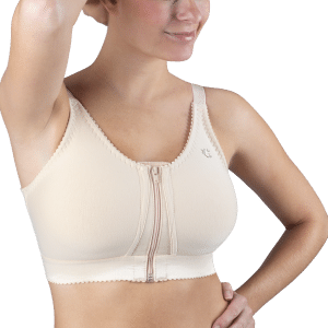Front-Zippered Cotton Medical/Sports Bra