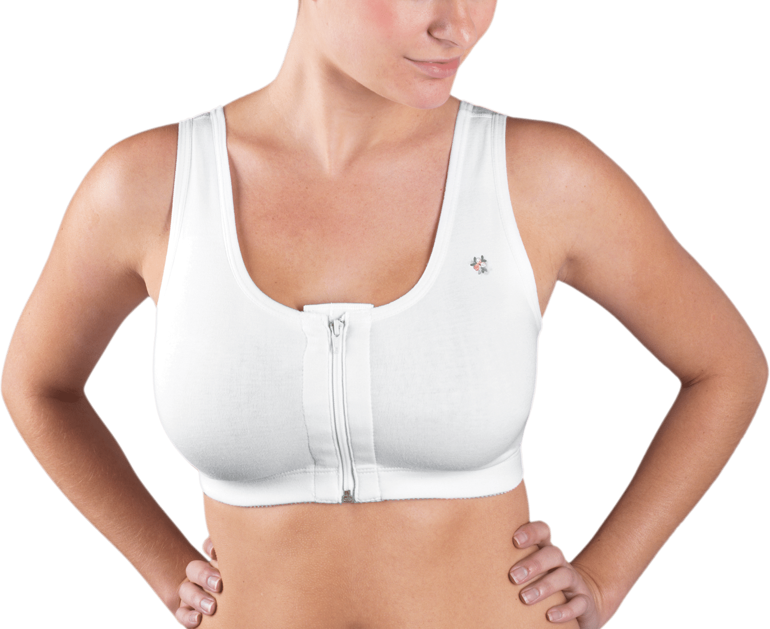 Front Zippered Cotton Medical/Sports Bra - Design Veronique