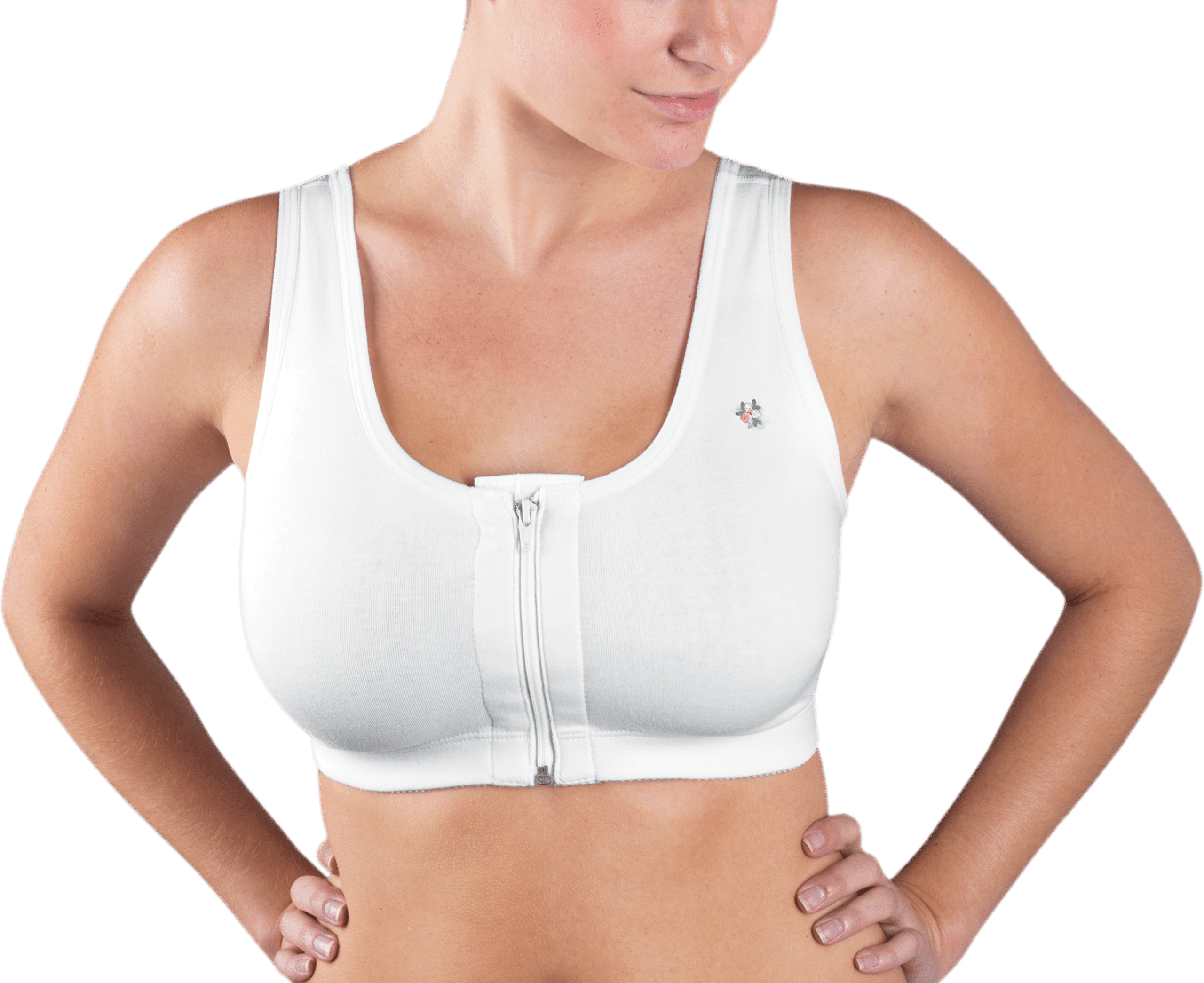Women's High Impact Padding Zip Front Racerback Sports Bra