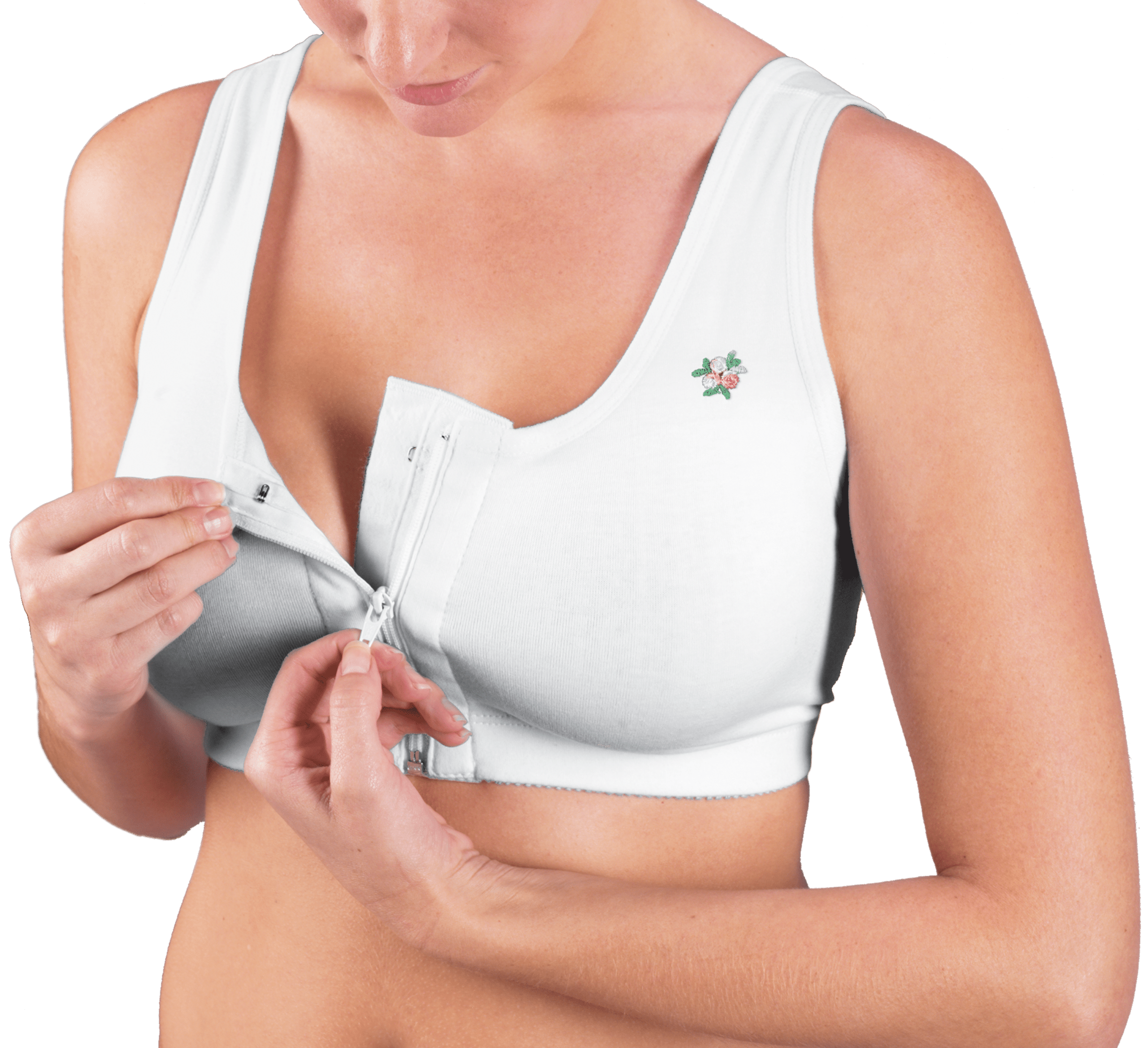 Design Veronique Bella Front-Zippered Cotton Medical/Sports Bra #431-Z -  Nightingale Medical Supplies