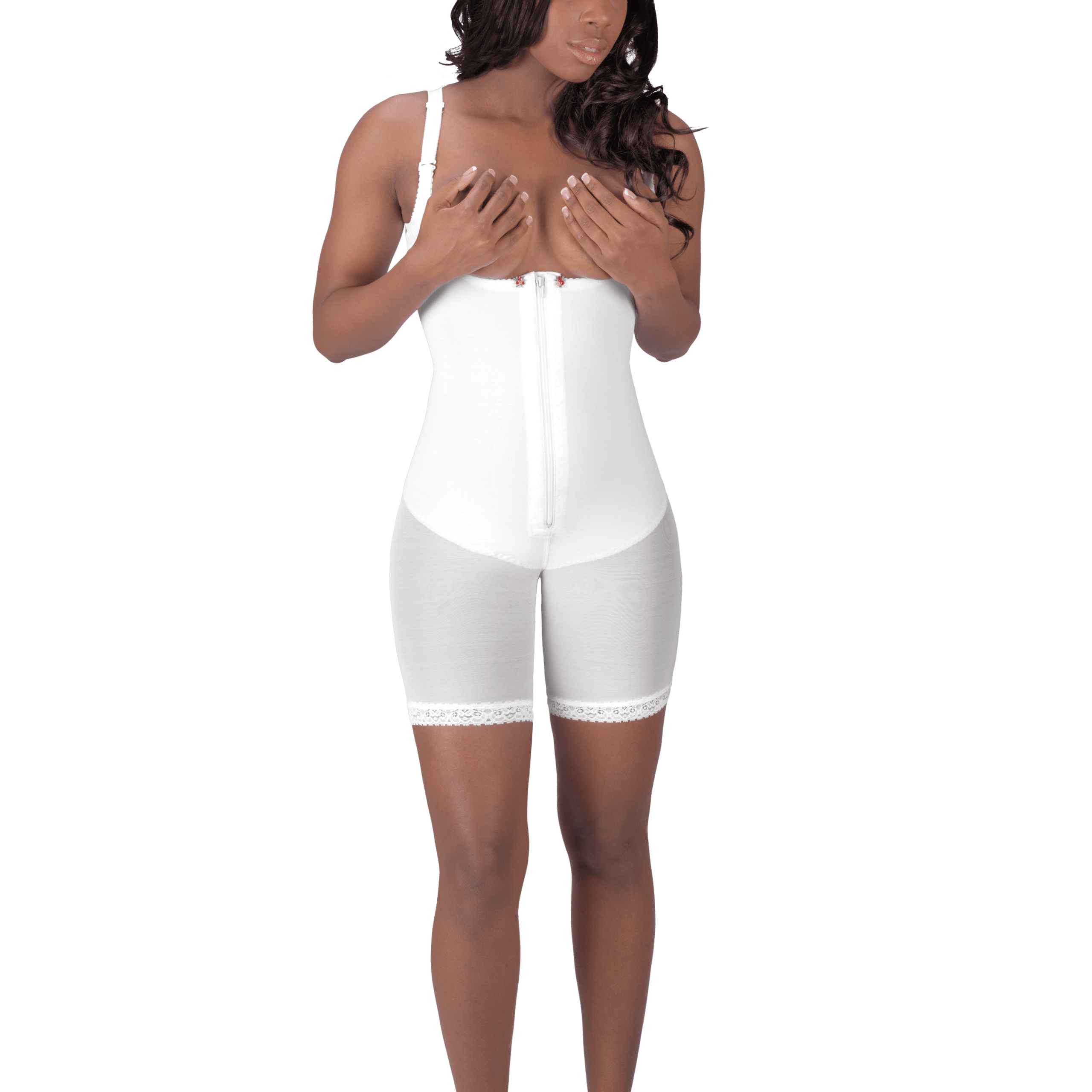 Front Zippered Molded Buttocks High-Back Girdle - Design Veronique