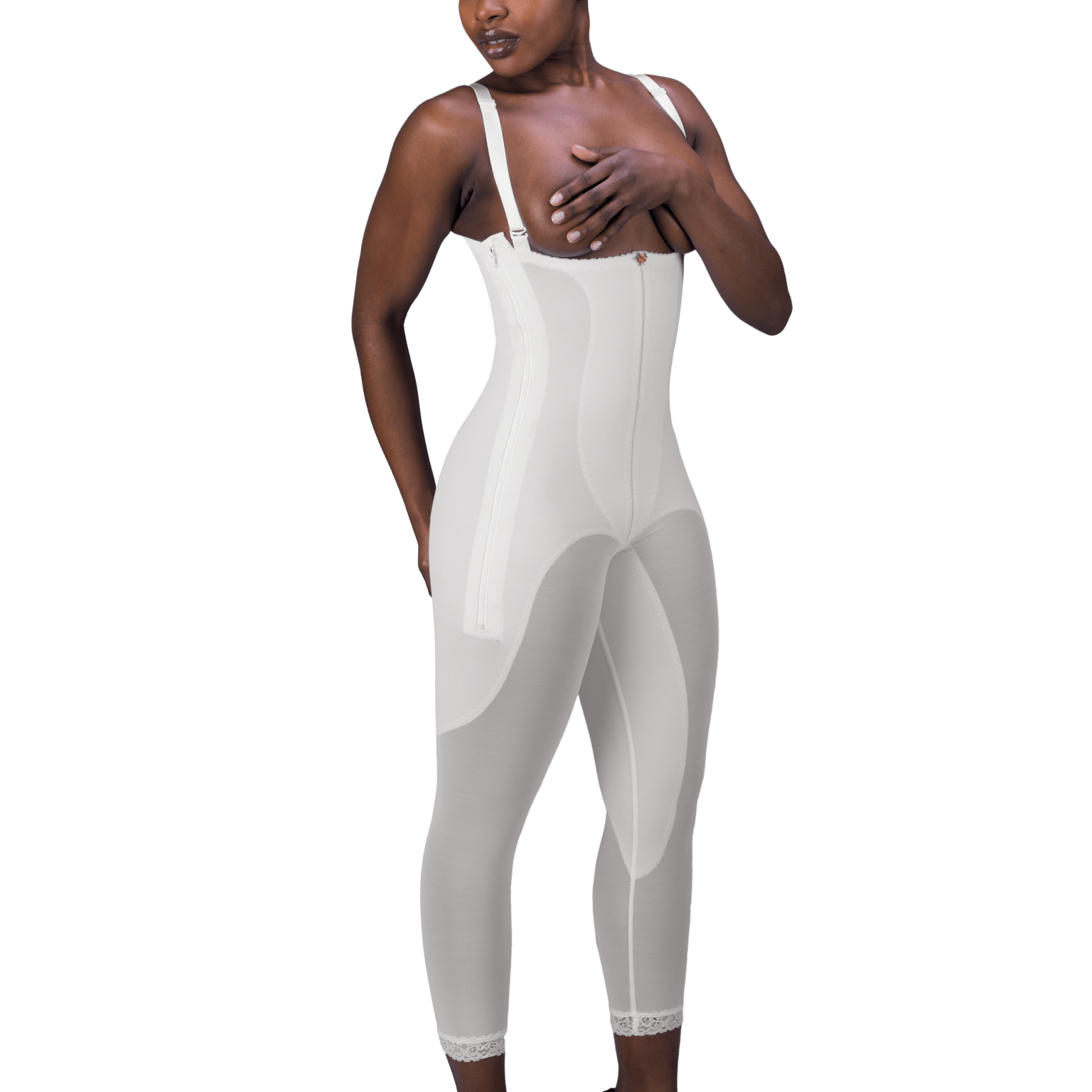 Zippered Rubenesque High-Back Full-Body Girdle - Design Veronique